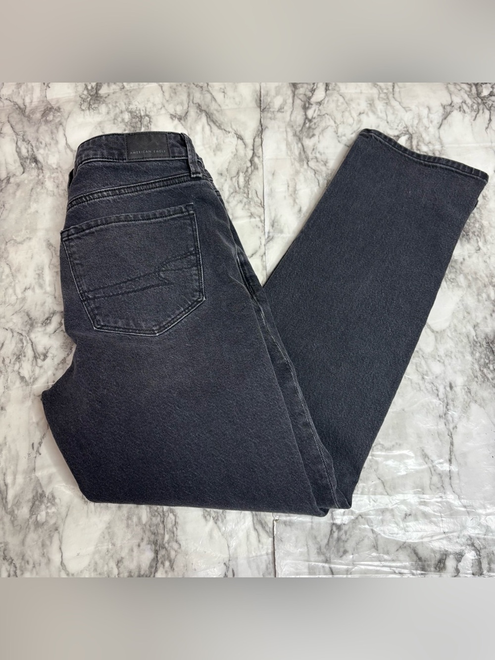American Eagle Outfitters Black Denim Skinny Jeans high rise size 8 casual